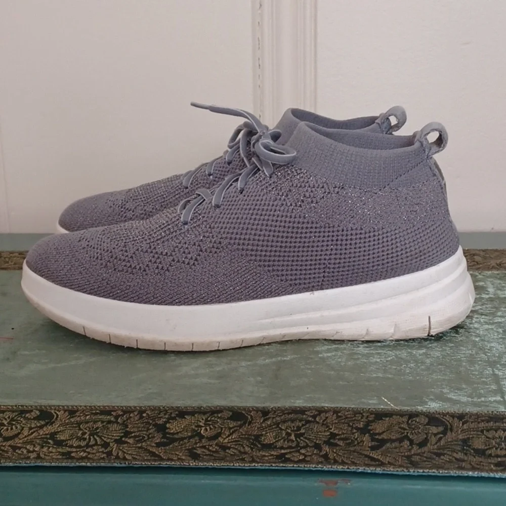 FitFlop Gray UberKnit High Top Slip-on Sneakers W-7